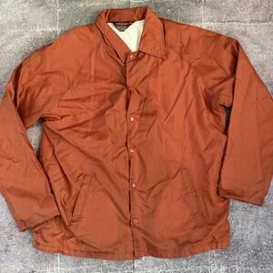 Men's Vintage 80's Kingsport Burnt Orange Lined Windbreaker Coaches Jacket Sz L